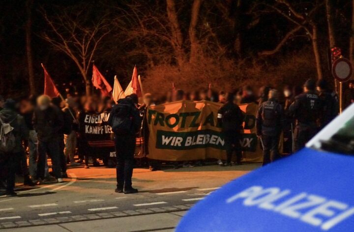 Demonstration gegen Repressionen in Leipzig-Connewitz